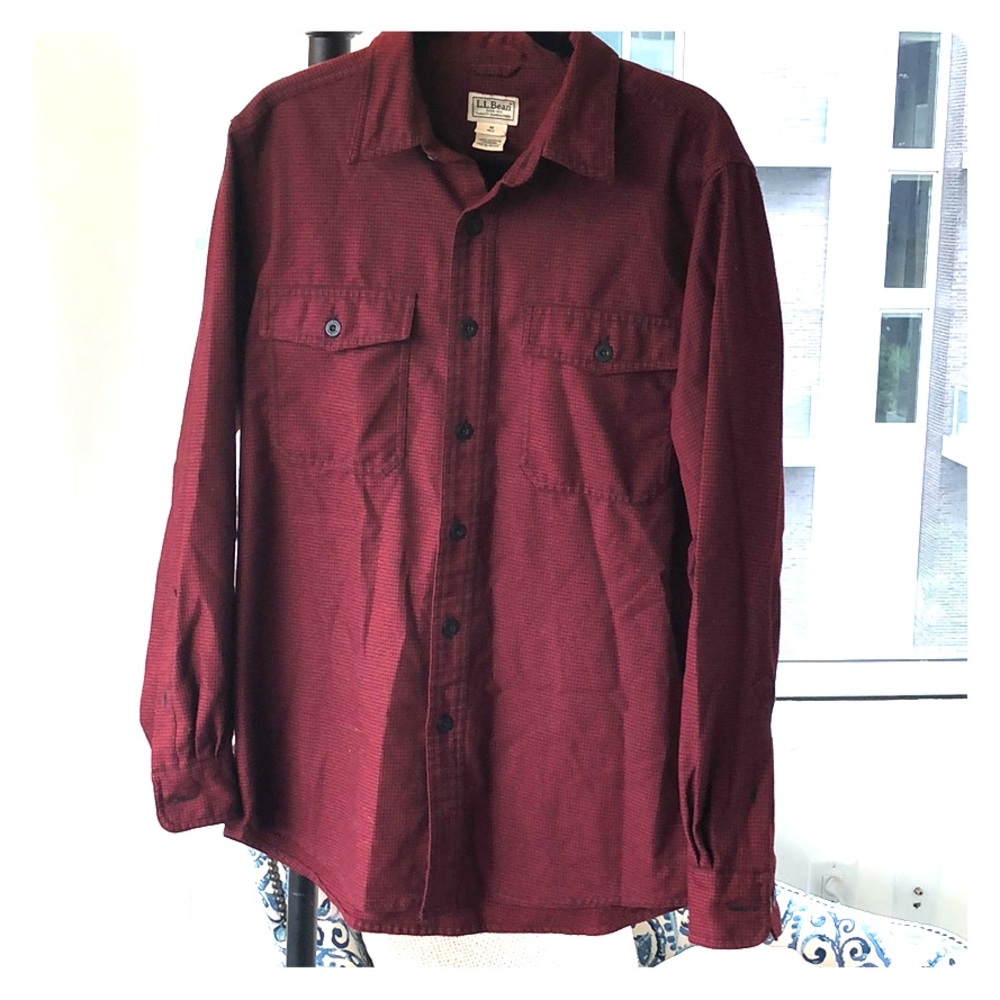 Red checkered button down